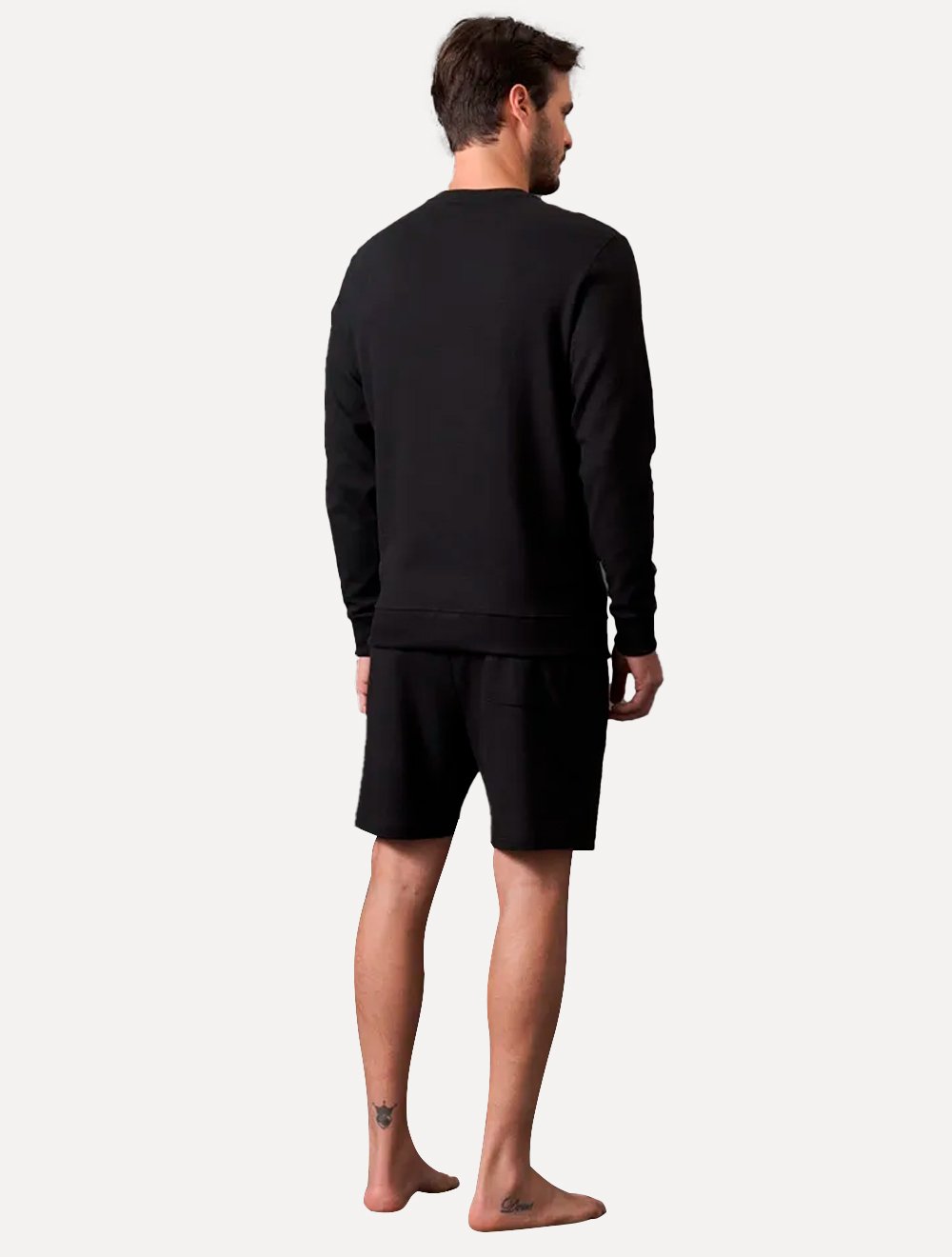 Blusão Calvin Klein Masculino Crewneck Suedine Soft Lounge Preto
