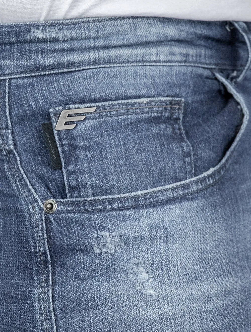 Bermuda Ellus Jeans Masculina Denim Elastic II Classic Azul Médio