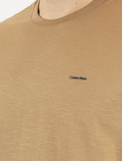 Camiseta Calvin Klein Masculina Flame New Logo Cáqui Mescla