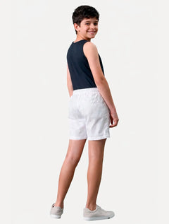 Bermuda Calvin Klein Infantil Color Curta Paper Branca