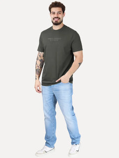 Camiseta Armani Exchange Masculina Milano New York Frontal Logo Verde Musgo