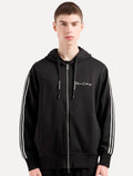 Jaqueta Armani Exchange Masculina Moletom Hoodie FullZip Signature Preto