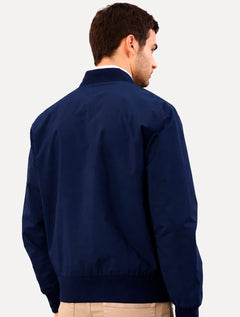 Jaqueta Calvin Klein Masculina Bomber Logo Full Zip Azul Marinho