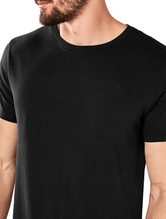 Camiseta Replay Masculina Basic Crewneck Logo Preta