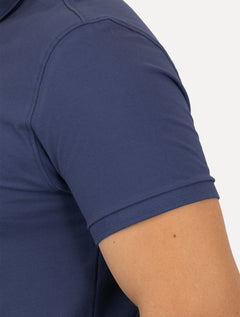 Polo Dudalina Piquet Essentials Cotton Basica Modal Azul Escuro