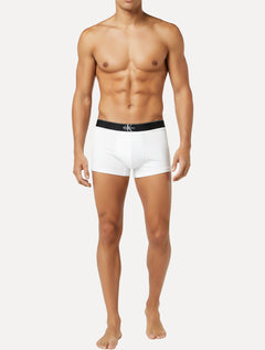 Cueca Calvin Klein Low Rise Trunk Cotton New Re Issue Blue Logo Branca
