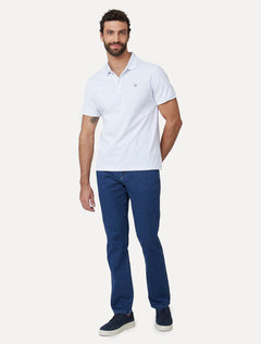 Polo Dudalina Masculina Essentials Extra Cotton Brown Branca