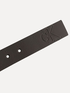 Cinto Calvin Klein Masculino Couro Queima CK Marrom Café
