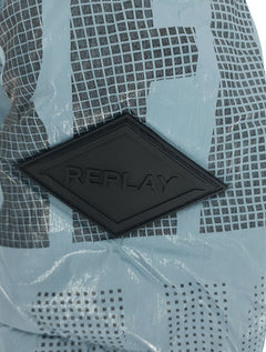 Jaqueta Replay Masculina Overtop Puffer Azul Claro