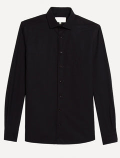 Camisa Dudalina Masculina Milano Tricoline Lisa Stretch Preta