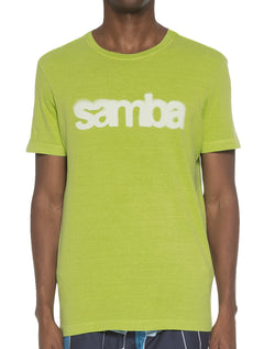 Camiseta Osklen Masculina Slim Stone Samba Spray Verde Lima