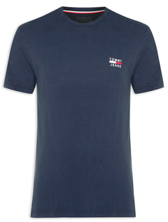Camiseta Tommy Jeans Masculina Chest Logo Tee Azul Marinho