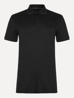 Polo Calvin Klein Masculina Regular Básica Interlock Liquid Touch Preta