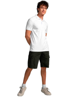 Polo Forum Masculina Piquet Muscle Logo Branca