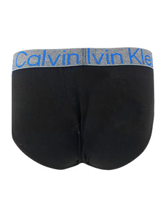 Cueca Calvin Klein Brief Cotton Stretch Preta e Cinza Blu Logo Pack C11.03 CZ06 2UN