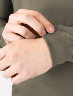 Camiseta Aramis Masculina Manga Longa Basica Logo Verde Militar