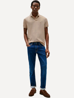 Polo Tommy Hilfiger Masculina Regular Piquet 1985 Marrom Claro