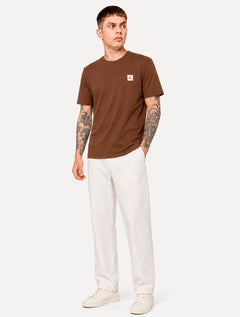 Camiseta Calvin Klein Jeans Masculina Cotton CK Logo Quadrado Marrom