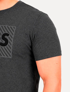 Camiseta Guess Masculina Los Angeles Logo Block Cinza Escuro