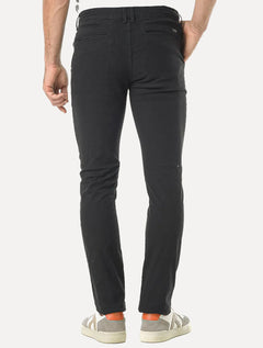 Calça King & Joe Sarja Masculina Slim Plaid Preta