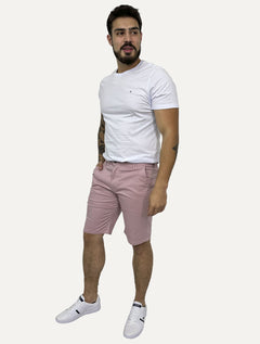 Bermuda King & Joe Sarja Masculina Slim Plaid Rosa