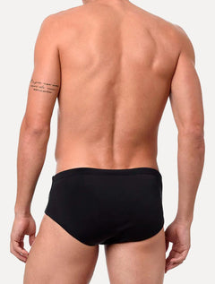 Sunga Calvin Klein Swimwear Slim Vertical Light Logo Pequeno Preta