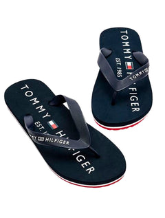 Chinelo Tommy Hilfiger Masculino Rubber Strip Simon 34R Vermelho/ Marinho