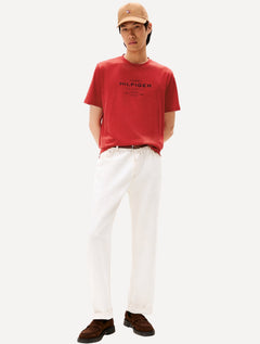 Camiseta Tommy Hilfiger Masculina Center New Stack Vermelha