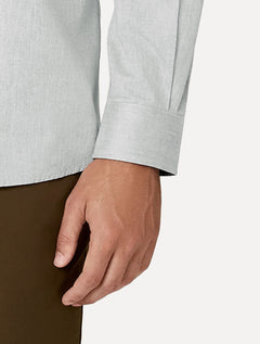 Camisa Dudalina Masculina Comfort Superfine Cotton Melange Verde Medio