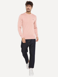 Suéter Tommy Hilfiger Masculino Signature Crewneck Rosa Claro