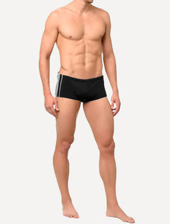 Sunga Calvin Klein Swimwear Gorgurão Stripes Logo Preta