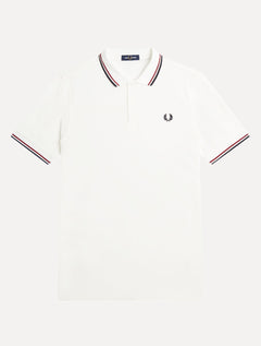 Polo Fred Perry Masculina Piquet Regular Red Navy Twin Tipped Off-White