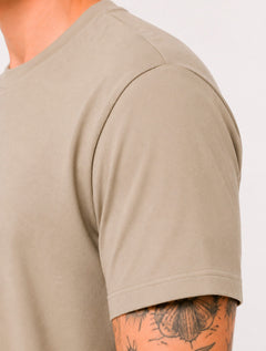 Camiseta John John Masculina Slim Fit Silk Rubber Logo Cáqui