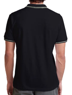 Polo Forum Masculina Piquet Muscle Tipped Relief Preta