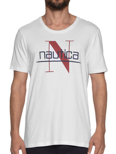 Camiseta Nautica Masculina N Logo Underline Branca
