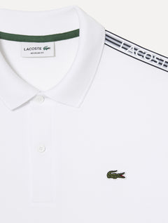 Polo Lacoste Masculina Regular Piquet Signature Sash Branca