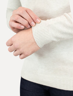 Suéter Dixen Masculino Crewneck Tricot Liso Areia Mescla