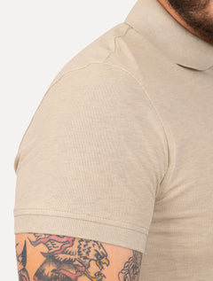 Polo Tommy Hilfiger Masculina Slim Piquet 1985 Areia Mescla