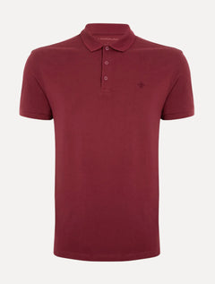 Polo Dudalina Piquet Essentials Cotton Basica Modal Vermelho Escuro