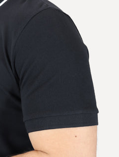 Polo Guess Masculina Piquet Silk Linear Light Friso Azul Marinho