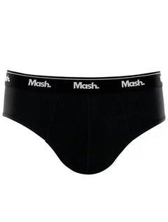 Cueca Mash Slip Cotton Basic Preta/ Grafite Mescla Pack 3UN