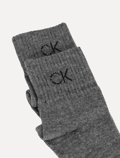 Meia Calvin Klein Esportiva Cano Médio CK Grafite Mescla 1UN