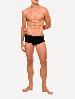 Cueca Calvin Klein Brief Cotton Stretch Classic All Black Pretas Pack 3UN