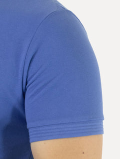 Polo Forum Masculina Piquet Wave Collar Azul Médio