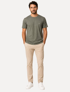 Camiseta Dudalina Masculina Regular Fit Listras Light Icon Verde Escuro