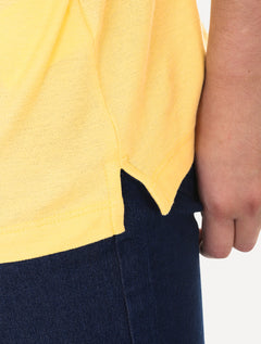 Polo Individual Masculina Comfort Piquet Points Collar Amarela