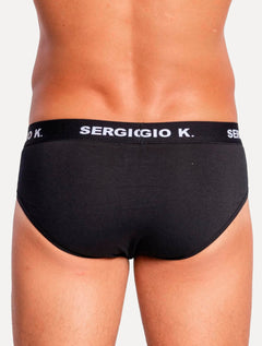 Cueca Sergio K Slip Preta Pack 2UN