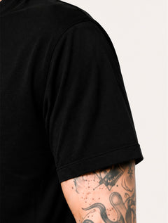 Camiseta Individual Masculina Slim Gola Fina Preta