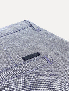 Bermuda Reserva Masculina Oxford Forro Meia Malha Marinho Mescla