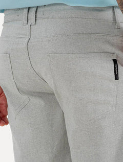 Bermuda King & Joe Sarja Masculina Slim Texture Cinza Mescla